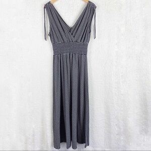 Just Love Sleeveless blk/gray striped Maxi Dress